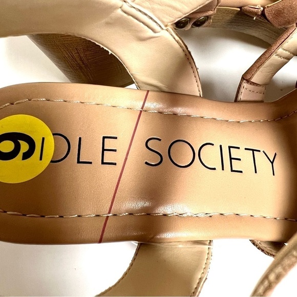 NWT SOLE SOCIETY Y2K So-Nermila Platform Block Heel sandals Taupe women’s size 9 - Picture 5 of 10